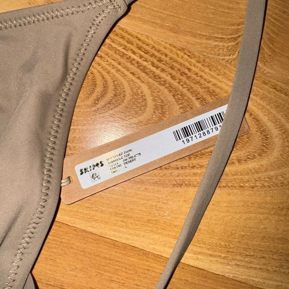 SKIMS Triangle Bikini Set in color Desert size Large New With Tags